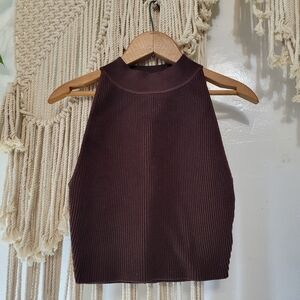 Babaton / Aritzia Sculpt Knit Halter Top -Size Small Brown